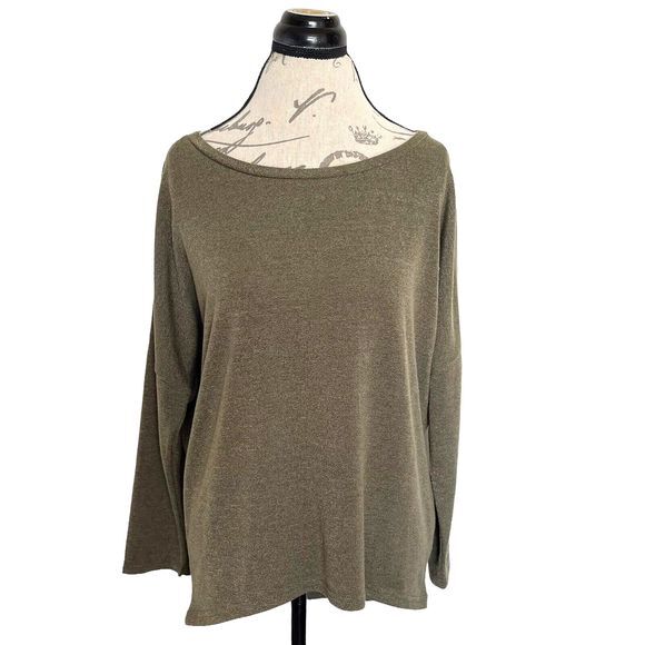 Uget Sweaters - Uget Womens Sweater High Low Dolman Tunic Round Neck Knit Sleeve Size Small